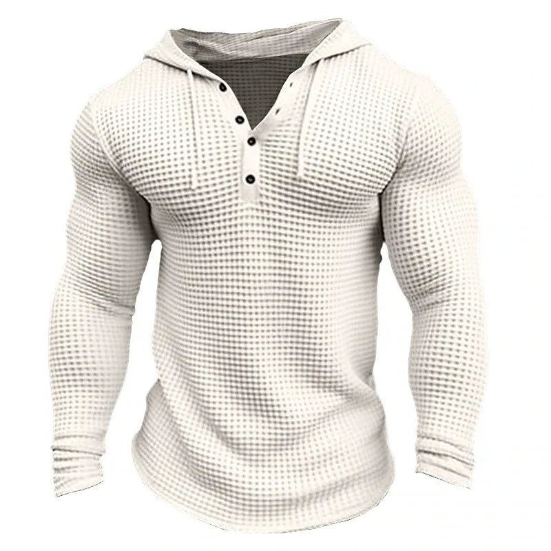 Spring Autumn Hooded T Shirt Men Long Sleeve Solid Color Slim Fit Sports Tops Fashion Breathable Casual… - product view 6