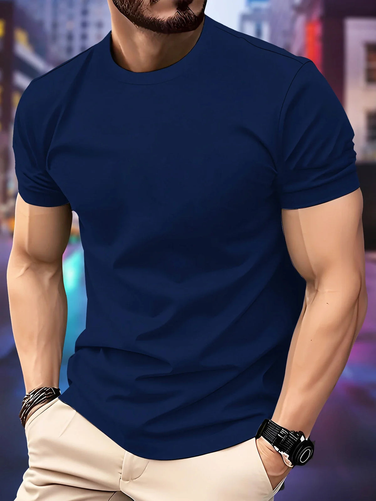 2026 New Spring / Summer Luxury Men's Fashion T-shirt Crewneck Casual Trend Y2K High-end High Quality Fi… - product view 3