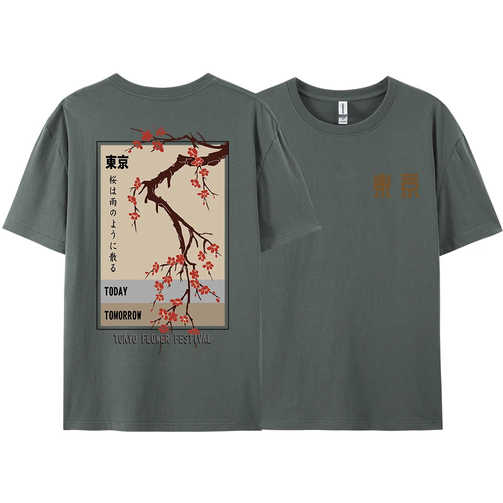 Today Tomorrow Tokyo Flower Festival T Shirt Men Women Fashion O-Neck Tshirts Summer Cotton Tops Loose S… - product view 14
