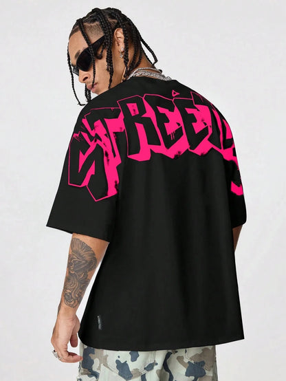 2026 Summer Men's T-shirt with Letter Print Breathable Lightweight Casual Fashionable Outdoor Men's T-sh… - product view 3