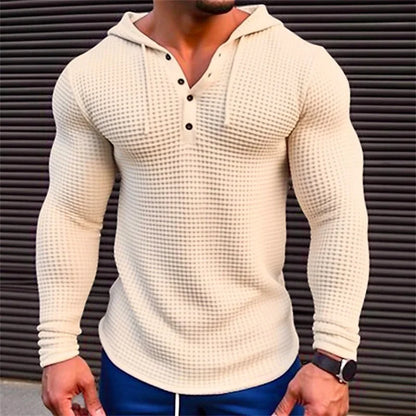Spring Autumn Hooded T Shirt Men Long Sleeve Solid Color Slim Fit Sports Tops Fashion Breathable Casual… - product view 7