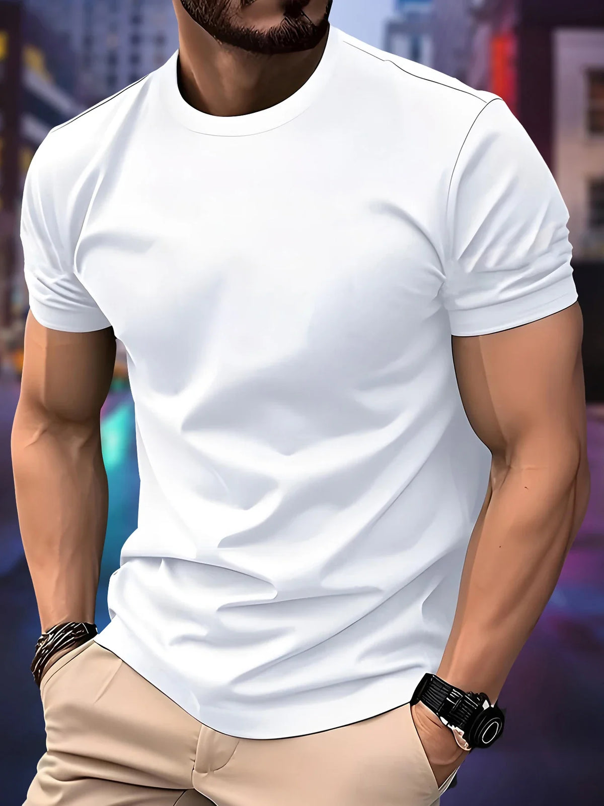 2026 New Spring / Summer Luxury Men's Fashion T-shirt Crewneck Casual Trend Y2K High-end High Quality Fi… - product view 2