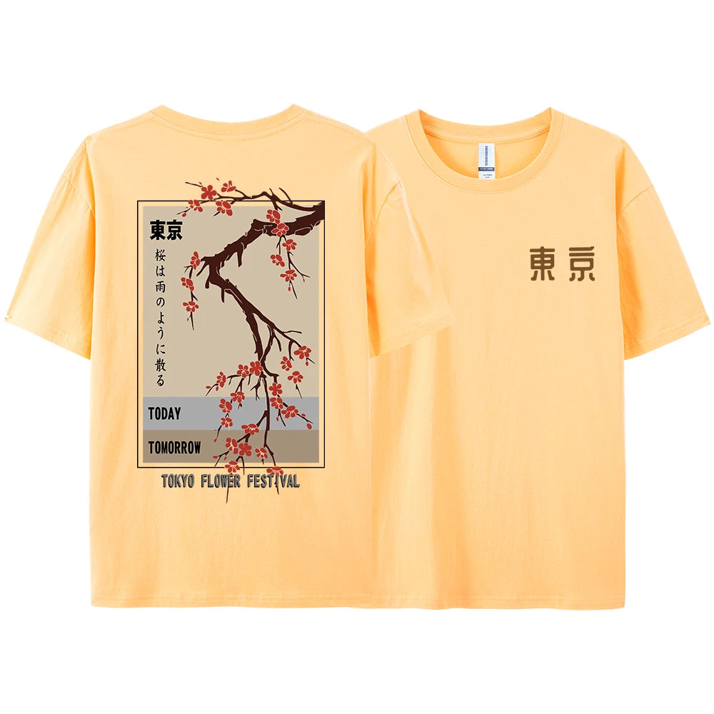 Today Tomorrow Tokyo Flower Festival T Shirt Men Women Fashion O-Neck Tshirts Summer Cotton Tops Loose S… - product view 19