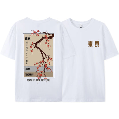Today Tomorrow Tokyo Flower Festival T Shirt Men Women Fashion O-Neck Tshirts Summer Cotton Tops Loose S… - product view 10
