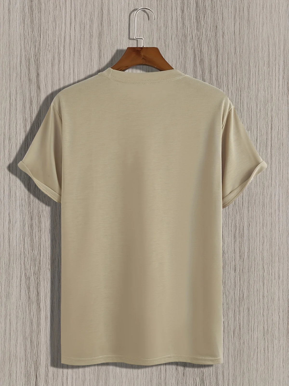 Men's summer earphones with letter print, breathable and comfortable round neck T-shirt, outdoor sports… - product view 5