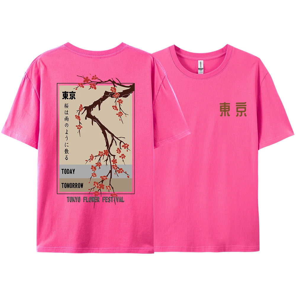 Today Tomorrow Tokyo Flower Festival T Shirt Men Women Fashion O-Neck Tshirts Summer Cotton Tops Loose S… - product view 20