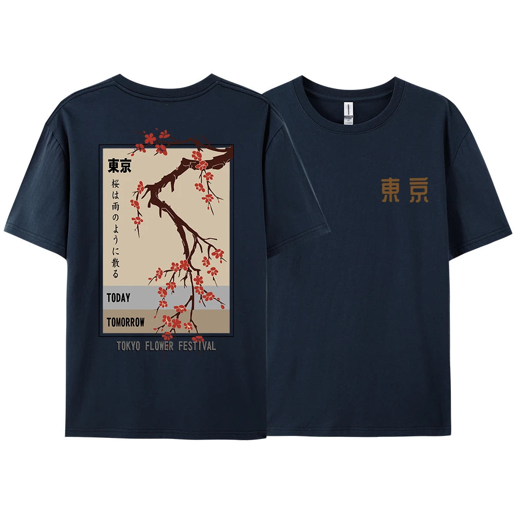 Today Tomorrow Tokyo Flower Festival T Shirt Men Women Fashion O-Neck Tshirts Summer Cotton Tops Loose S… - product view 17