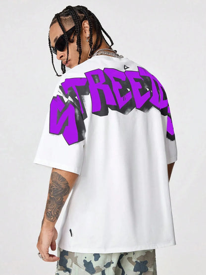 2026 Summer Men's T-shirt with Letter Print Breathable Lightweight Casual Fashionable Outdoor Men's T-sh… - product view 4
