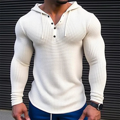 Spring Autumn Hooded T Shirt Men Long Sleeve Solid Color Slim Fit Sports Tops Fashion Breathable Casual… - product view 2