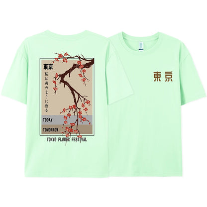 Today Tomorrow Tokyo Flower Festival T Shirt Men Women Fashion O-Neck Tshirts Summer Cotton Tops Loose S… - product view 12