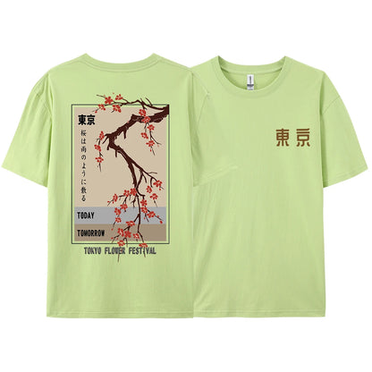 Today Tomorrow Tokyo Flower Festival T Shirt Men Women Fashion O-Neck Tshirts Summer Cotton Tops Loose S… - product view 18