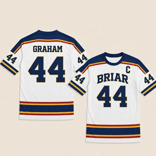 2026 Hot Off Campus Briar University Hockey Jersey Graham 44 DI LAURENTIS 66 Cosplay T-shirt Men Women S…
