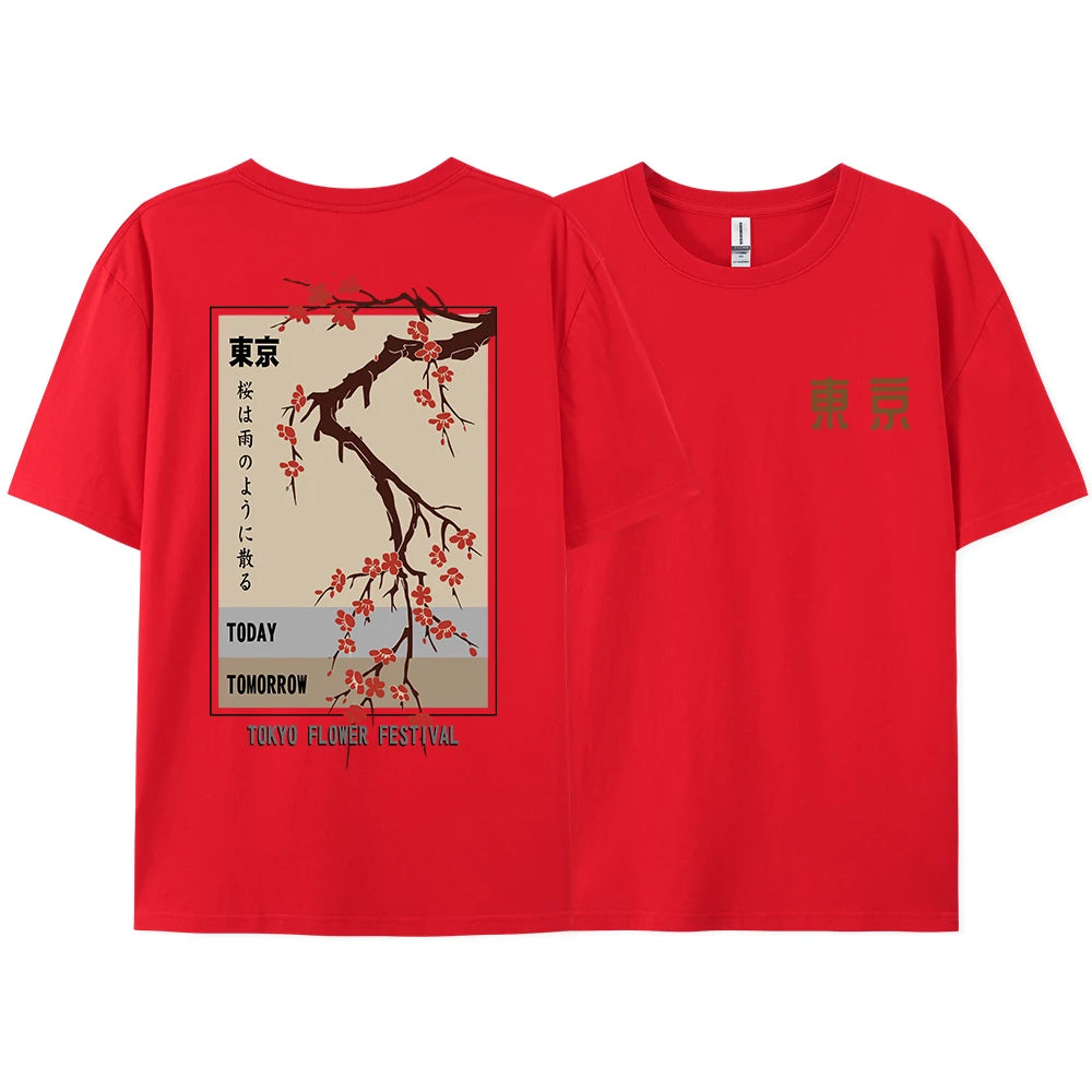 Today Tomorrow Tokyo Flower Festival T Shirt Men Women Fashion O-Neck Tshirts Summer Cotton Tops Loose S… - product view 15