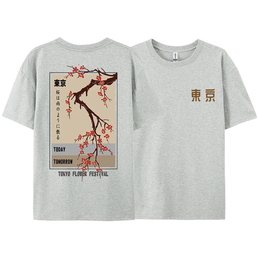 Today Tomorrow Tokyo Flower Festival T Shirt Men Women Fashion O-Neck Tshirts Summer Cotton Tops Loose S… - product view 13