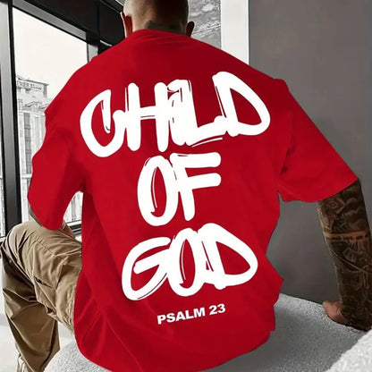 Fashionable Summer Men's Summer Religious Letter Printed Comfortable Breathable Round Neck T-shirt Outdo… - product view 4