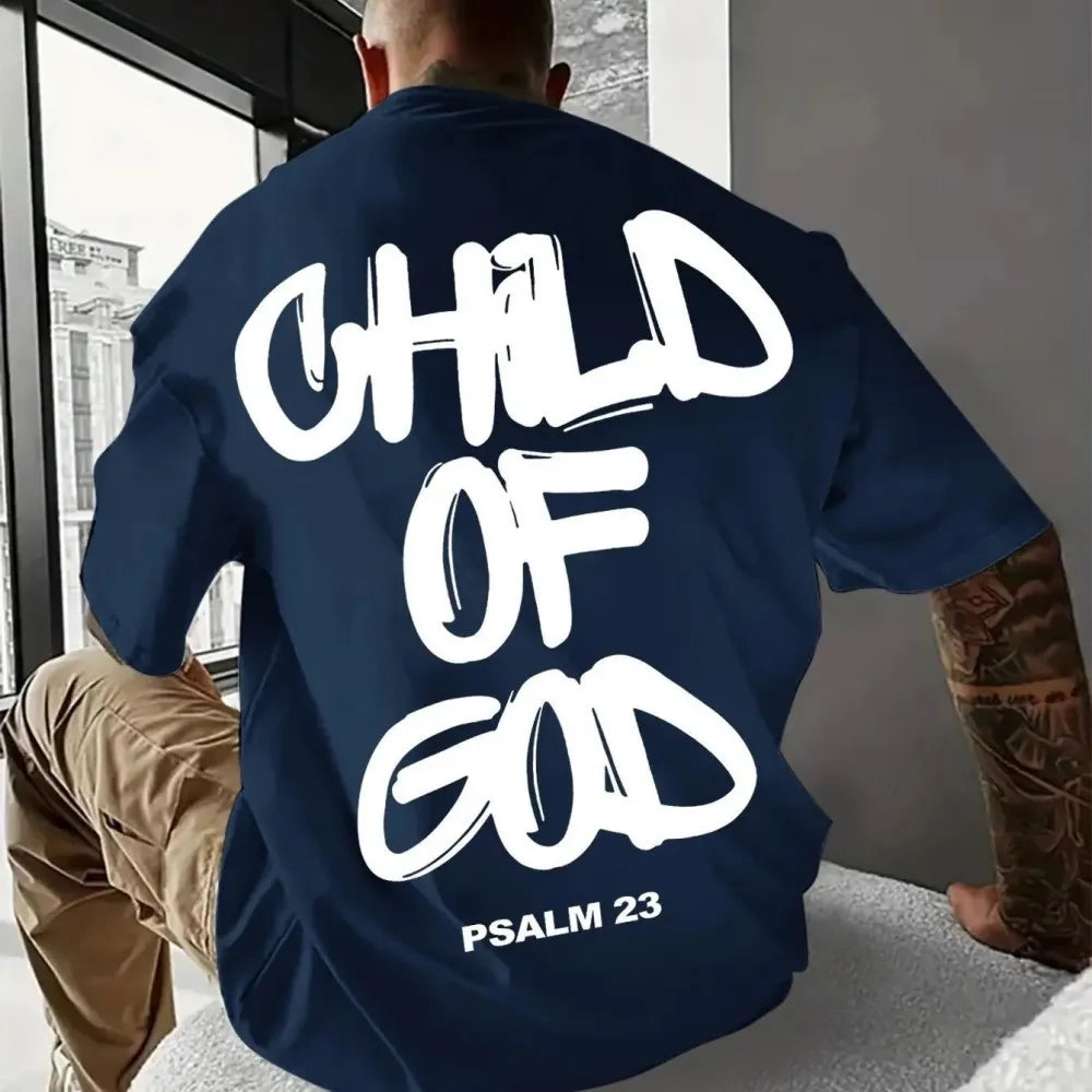 Fashionable Summer Men's Summer Religious Letter Printed Comfortable Breathable Round Neck T-shirt Outdo… - product view 5