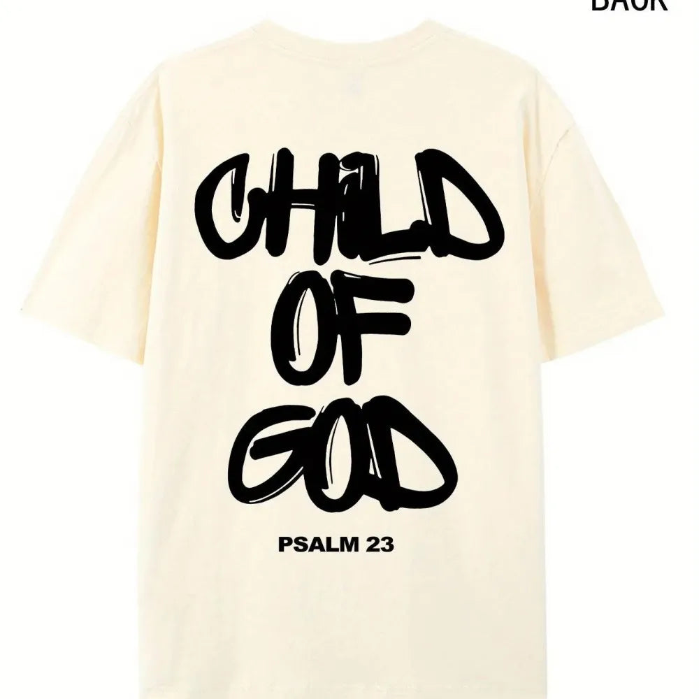 Fashionable Summer Men's Summer Religious Letter Printed Comfortable Breathable Round Neck T-shirt Outdo… - product view 6