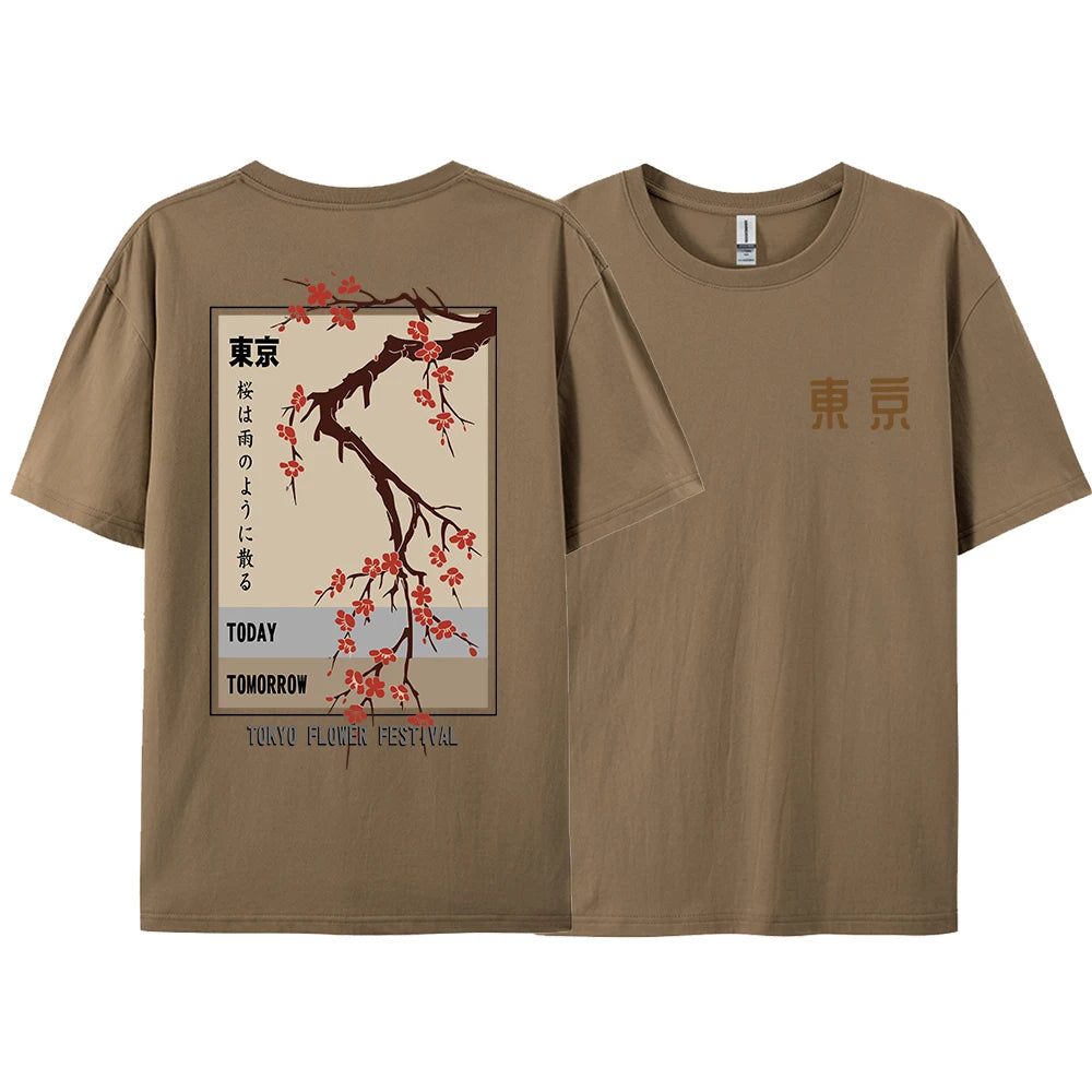 Today Tomorrow Tokyo Flower Festival T Shirt Men Women Fashion O-Neck Tshirts Summer Cotton Tops Loose S… - product view 9
